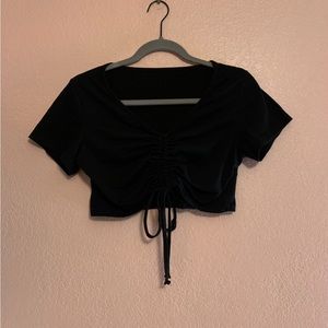 Black cropped top